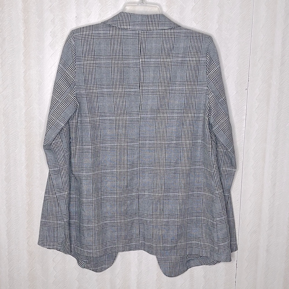 🆕 PRETTY LITTLE THING Tall Grey Checked Blazer Size 6 - Picture 4 of 5